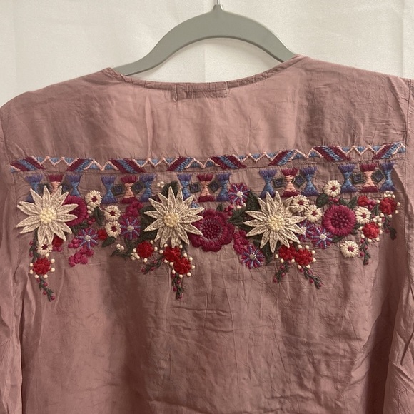 Johnny Was Wish Stitch Embroidered Tunic Top Zephyr Purple Size Small - Picture 8 of 10
